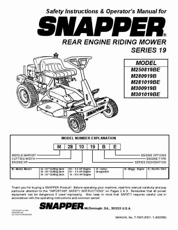 Snapper Lawn Mower M301019BE, M250819BE, M280919B, M281019BE, M300919B-page_pdf